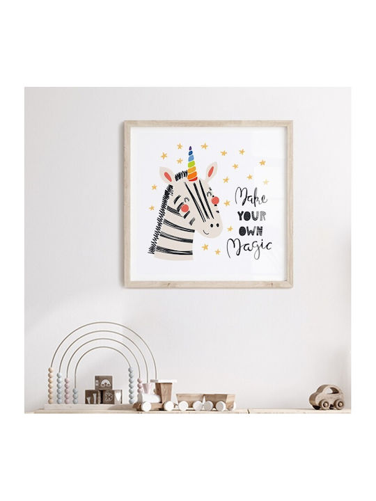 Αφίσες Poster Ζέβρα Μονόκερος Χαρτί 70x70cm