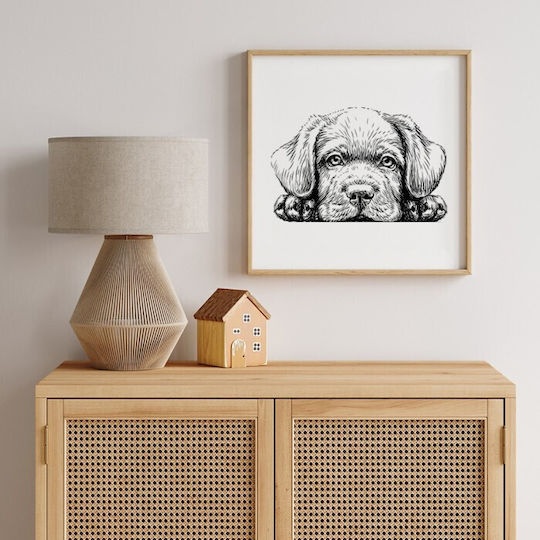 Poster Posters Black and White Puppy Paper 40x40cm