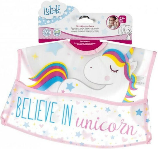 Lulabi Baby Bib Food Peva with Pocket Unicorn