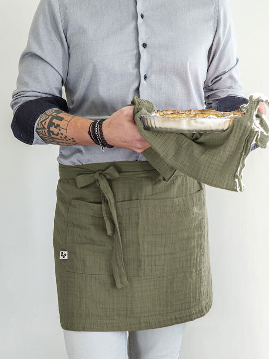 Cotton Gauze Aprons L'effet Papillon Gaia 45x80x0cm Green