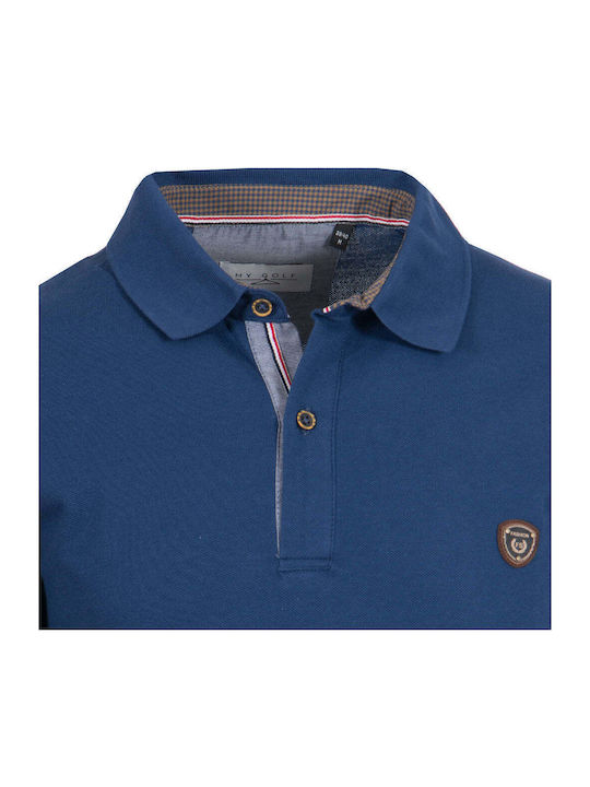 Herren Polohemd Bequeme Linie Rüsche Blk846