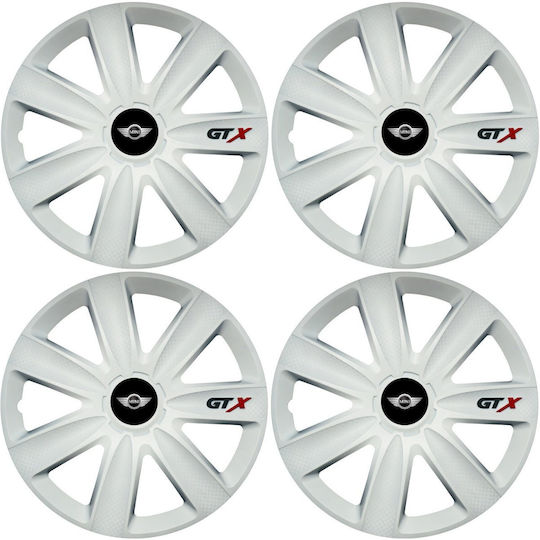 Set Capace de Roți Auto 4 Bucăți 15" Albe