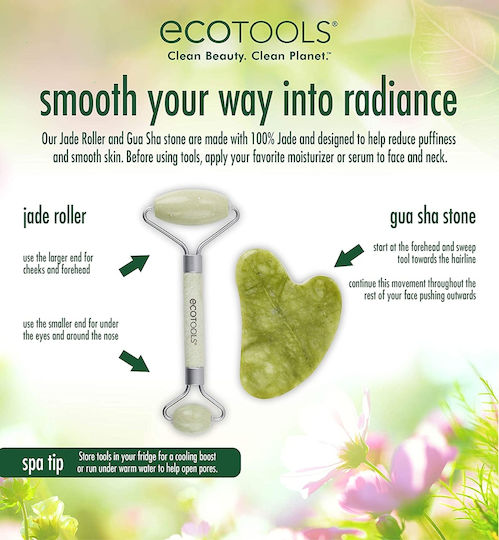 EcoTools Roller Προσώπου & Εργαλείο Gua Sha από Νεφρίτη