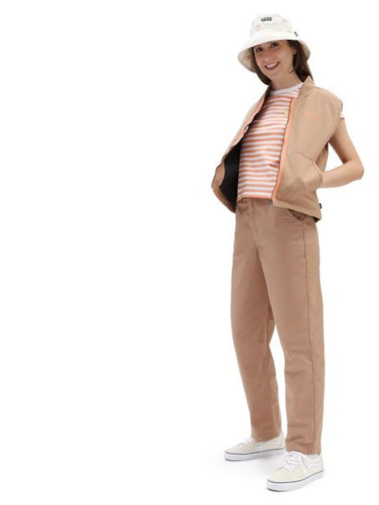Dama Talie înaltă Pantaloni Chino Roz