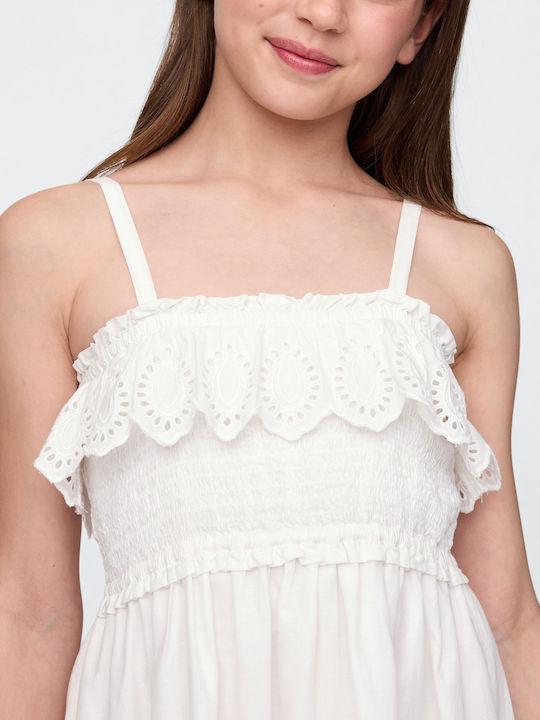 Kinderkleid Ärmellos Off White