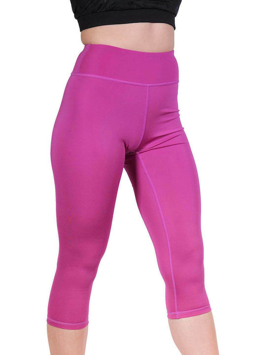 Women's Capri Legging High Waisted Fuchsia