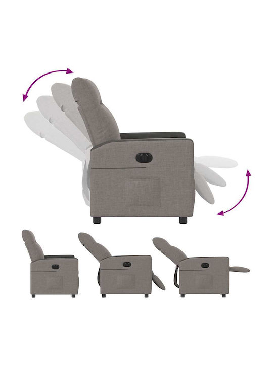 Armchair with Footstool Taupe 50x54x100cm