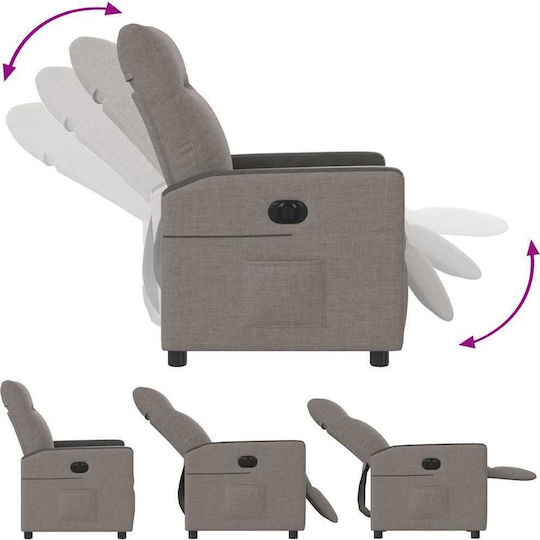 Sessel mit Fußhocker Taupe 50x54x100cm
