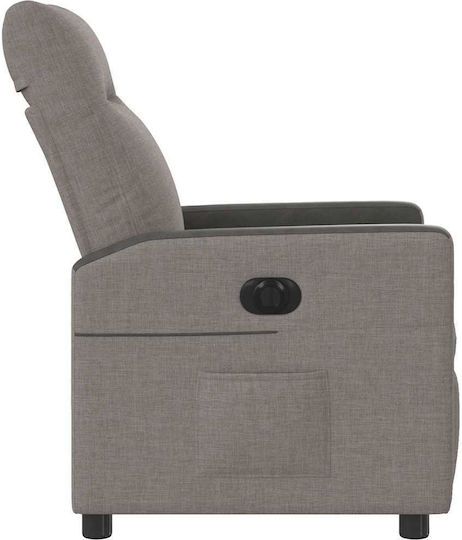 Sessel mit Fußhocker Taupe 50x54x100cm