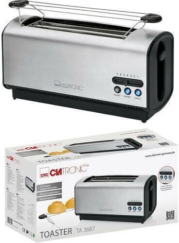Clatronic TA 3687 Toaster 2 Schlitze 1200W Inox