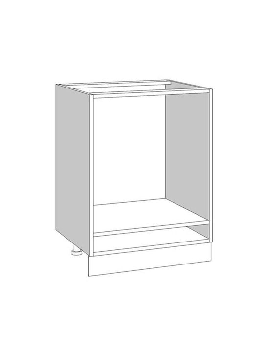 Claudia Floor Oven Base Cabinets Λευκό L60xW55xH82cm