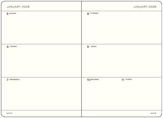 Weekly Planner 2026 A5 Hardcover Black Leuchtturm 4004117665998
