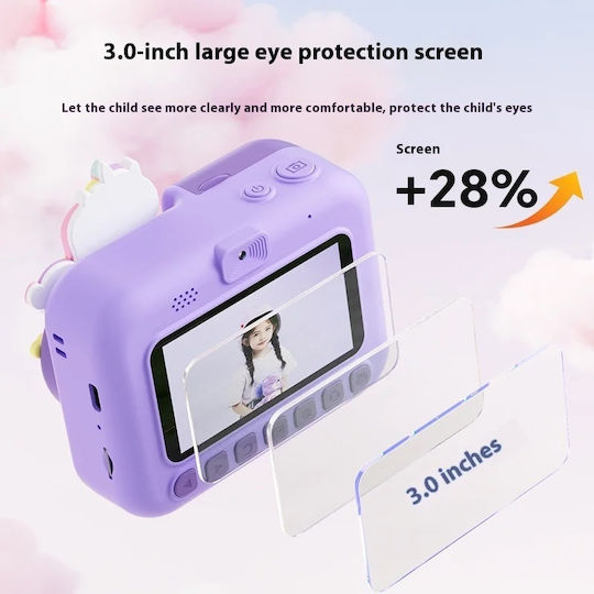 D3 Kinderkamera 20MP mit Thermodruck Optischer Zoom 8x Lila