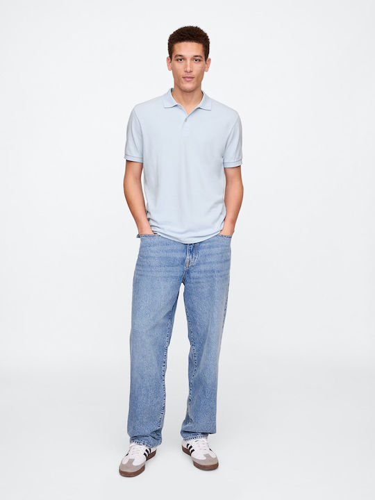 Polo Kurzarmbluse Serene Blue