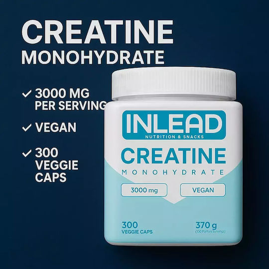 Inlead Nutrition Creatine Μονοϋδρική Κρεατίνη 3000mg 300 κάψουλες