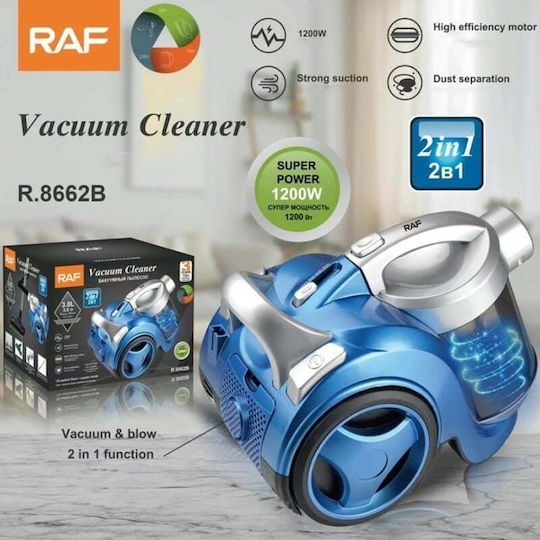 Raf R8662p Ηλεκτρική Σκούπα 1200W με Κάδο 3lt Μπλε