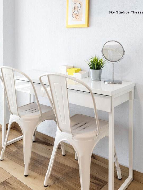 Καρέκλα Εξωτερικού Χώρου Μεταλλική Loft Ivory 45x48x85εκ.