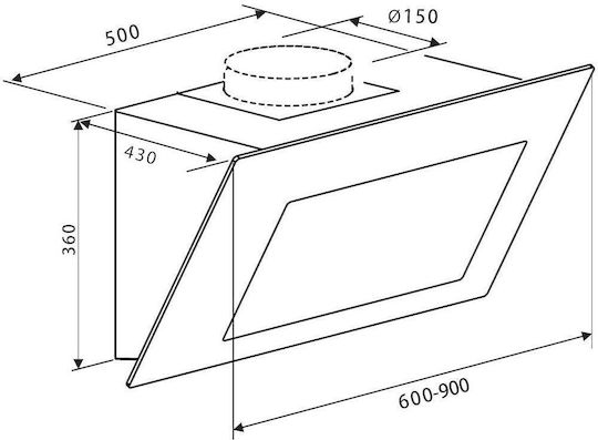 Candy CVMAD 60/1N Απορροφητήρας Καμινάδα 60cm Μαύρος
