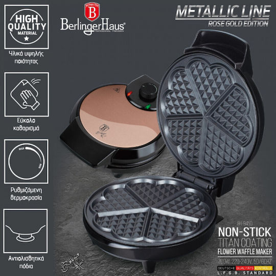 Berlinger Haus Aparat Vafe Pentru Vafe Inima 700W