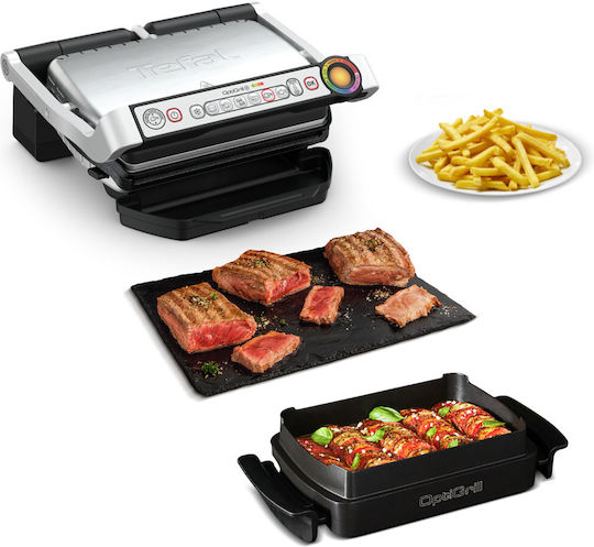 Tefal OptiGrill + Τοστιέρα Γκριλιέρα με Αποσπώμενες Πλάκες 2000W Γκρι