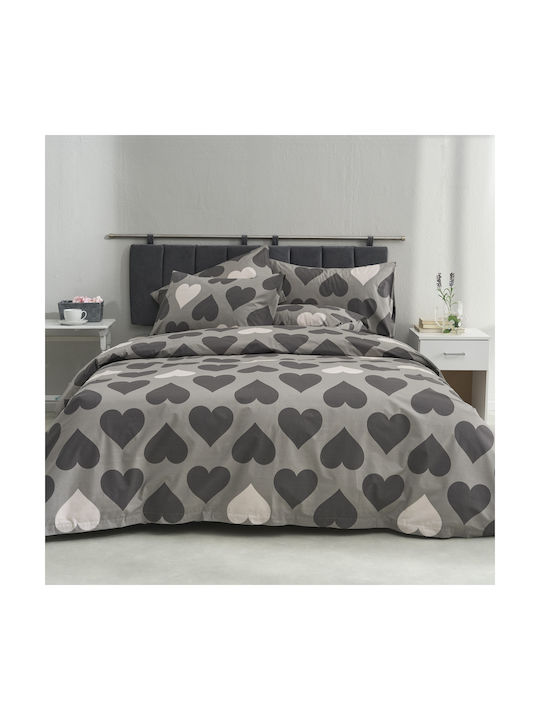 Charalambidis Textiles Σετ Μαξιλαροθήκες Γκρί 52x72εκ.
