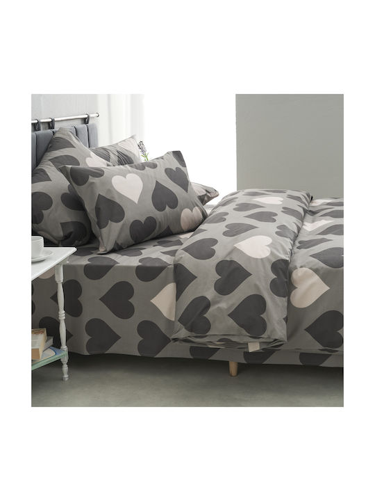 Charalambidis Textiles Σετ Μαξιλαροθήκες Γκρί 52x72εκ.