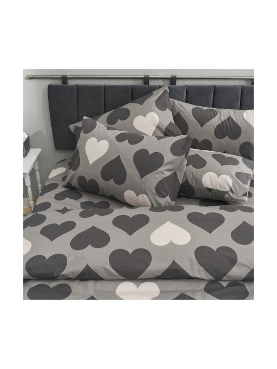 Charalambidis Textiles Σετ Μαξιλαροθήκες Γκρί 52x72εκ.