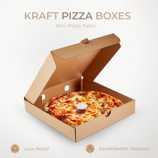 Disposable Pizza Paper Box Kraft 33x33cm Microwelle
