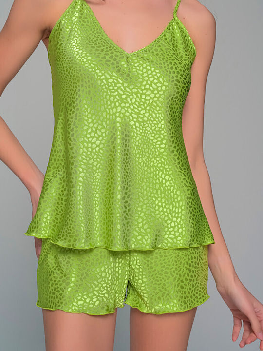 Milena by Paris Summer Satin Babydoll Kiwi