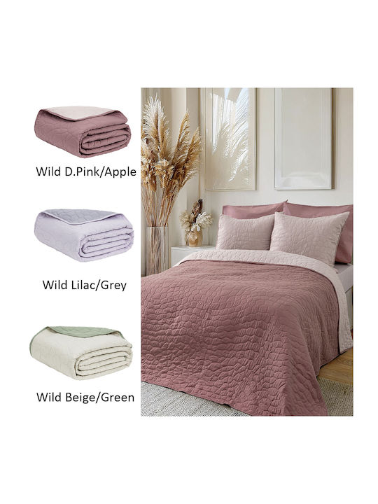Nima Nala Wild Κουβερλί Μονό Microfiber Dusty Pink / Apple Ροζ, Σάπιο Μήλο 160x240cm