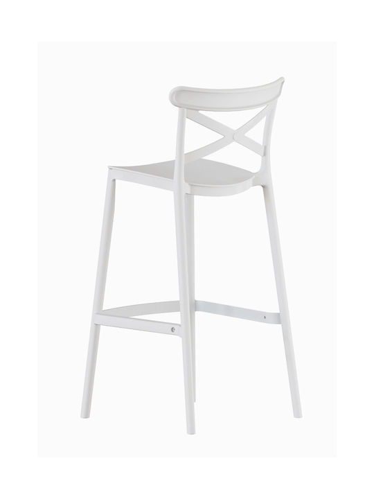 Σκαμπό Μπαρ από Πολυπροπυλένιο Elly Λευκό 49x47x100cm Σκαμπό Μπαρ από Πολυπροπυλένιο Elly Λευκό 49x47x100cm