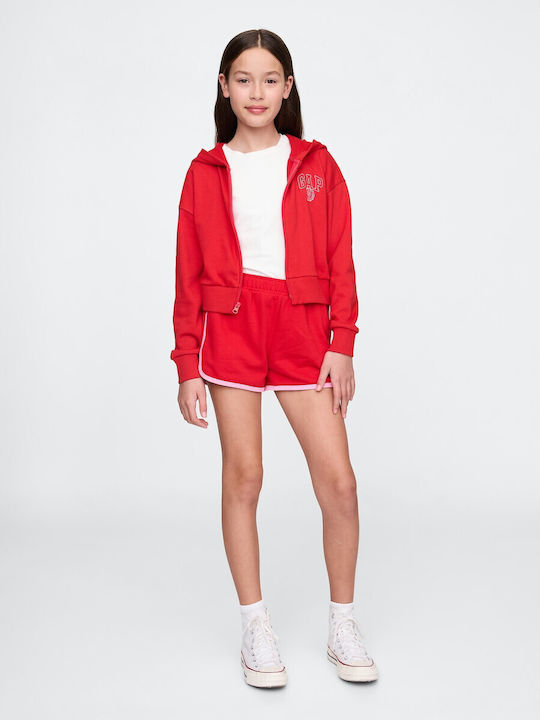 Cropped Women's Sweatshirt Jacket Hooded Tomato Sauce