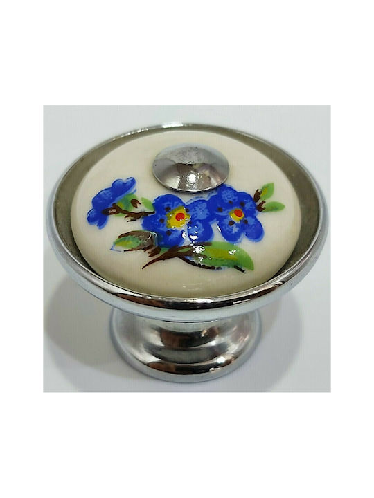 Porzellan Italienischer Möbelknopf Gem 9095-ino1 Chrom Glänzend Porzellan