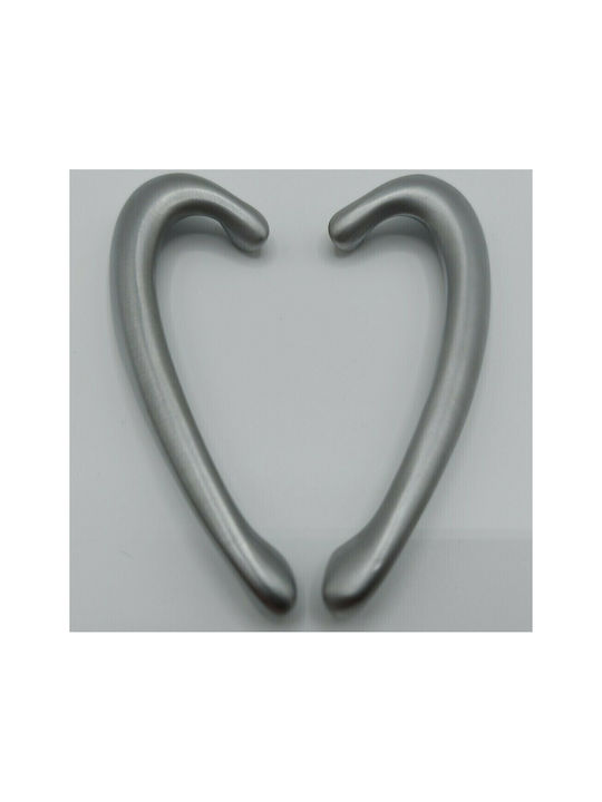 Italian Brass Furniture Handle Mandelli 4794-10c1 Matte Chrome 1 Piece Size 9.6cm