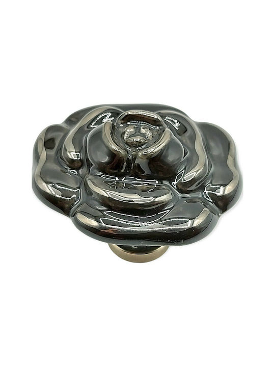 Porcelain Italian Furniture Knob Premiere 1492-arg1 Chrome Diameter 52 Porcelain