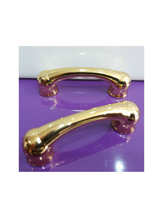 Italian Furniture Handle Mandelli 9012-oro Gold Glossy Size 6.4cm