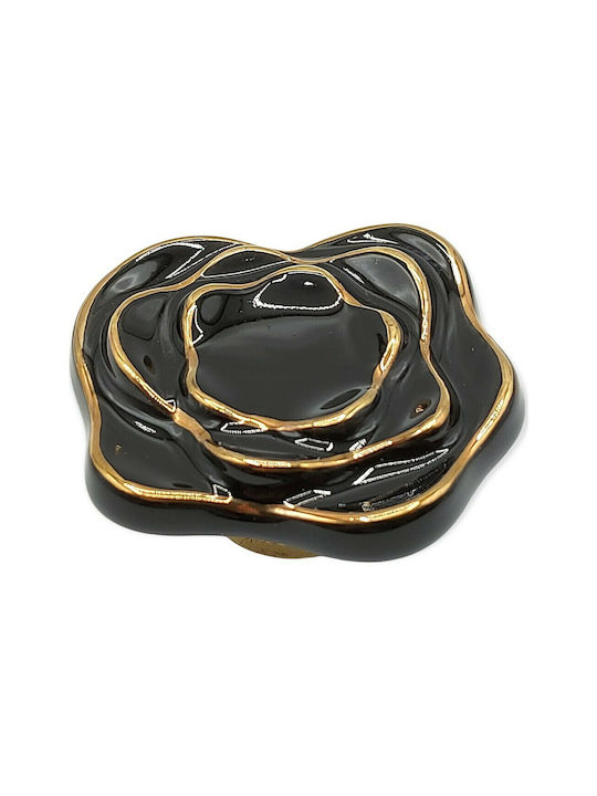 Porcelain Italian Furniture Knob Premiere 1332-oro1 Ø64 Glossy Gold Porcelain