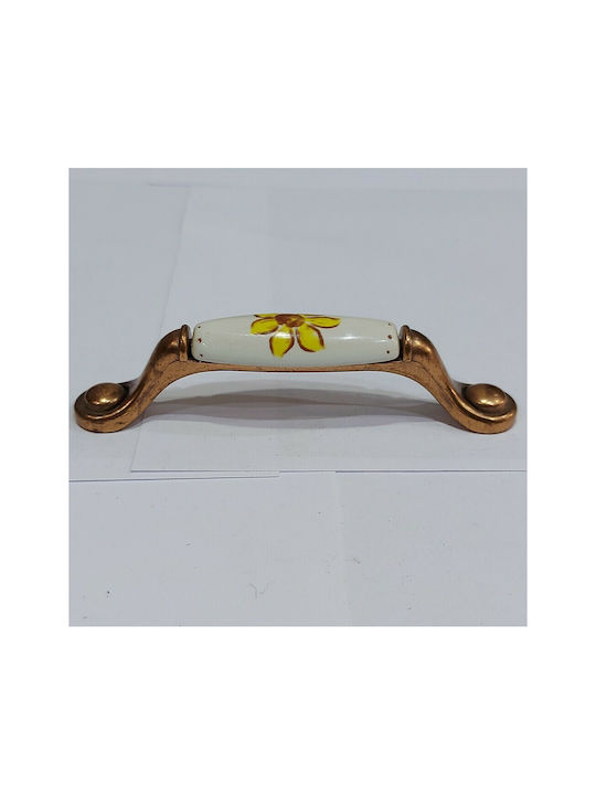 Porcelain Italian Furniture Handle Premiere 1473-14a1 Copper Size 9.6cm Porcelain