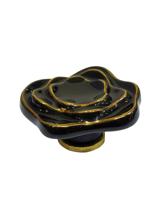 Porcelain Italian Furniture Knob Premiere 1332-oro1 Ø64 Glossy Gold Porcelain