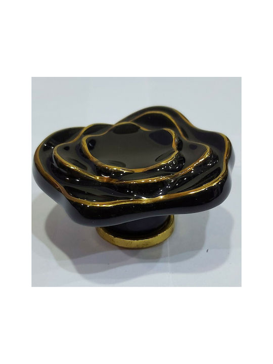 Porcelain Italian Furniture Knob Premiere 1332-oro1 Ø64 Glossy Gold Porcelain