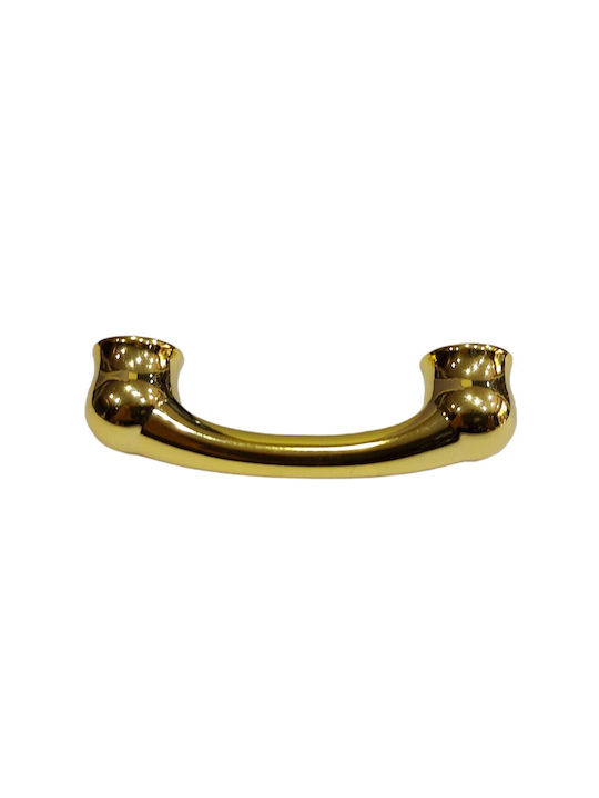 Italian Furniture Handle Mandelli 9012-oro Gold Glossy Size 6.4cm