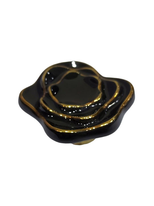 Porcelain Italian Furniture Knob Premiere 1332-oro1 Ø64 Glossy Gold Porcelain