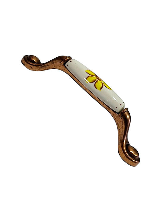 Porcelain Italian Furniture Handle Premiere 1473-14a1 Copper Size 9.6cm Porcelain