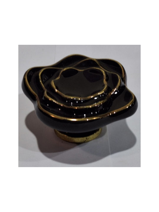 Porcelain Italian Furniture Knob Premiere 1332-oro1 Ø64 Glossy Gold Porcelain