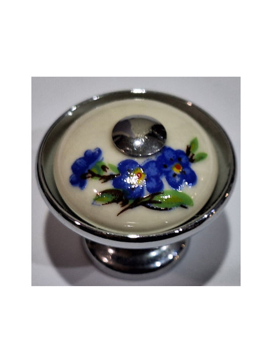 Porzellan Italienischer Möbelknopf Gem 9095-ino1 Chrom Glänzend Porzellan