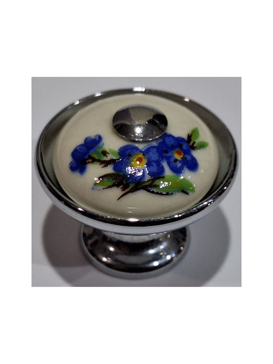 Porzellan Italienischer Möbelknopf Gem 9095-ino1 Chrom Glänzend Porzellan