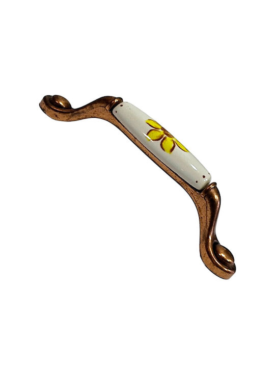 Porcelain Italian Furniture Handle Premiere 1473-14a1 Copper Size 9.6cm Porcelain