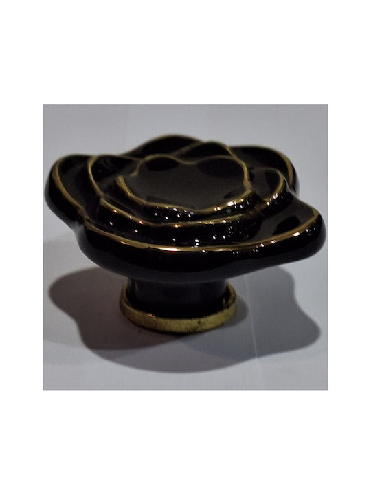 Porcelain Italian Furniture Knob Premiere 1332-oro1 Ø64 Glossy Gold Porcelain