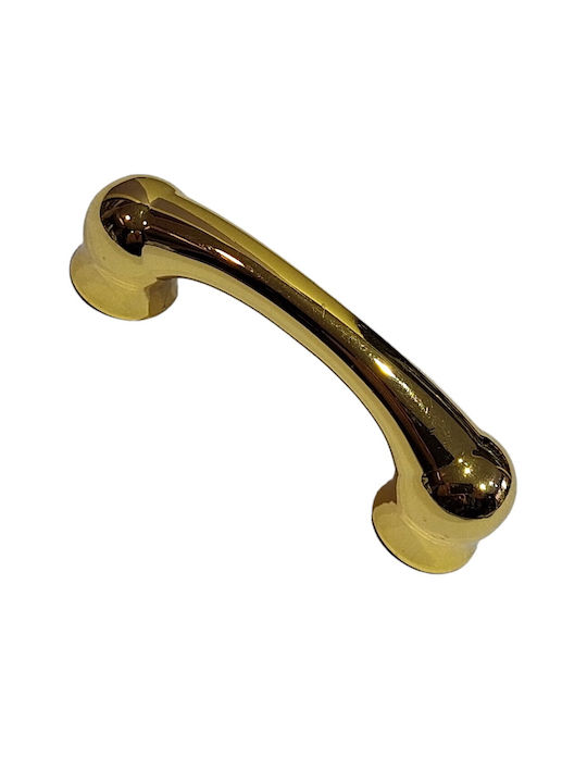 Italian Furniture Handle Mandelli 9012-oro Gold Glossy Size 6.4cm