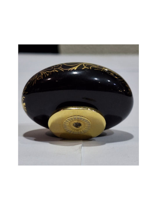 Porcelain Italian Furniture Knob Premiere 1282-oro1 Gold Glossy Porcelain